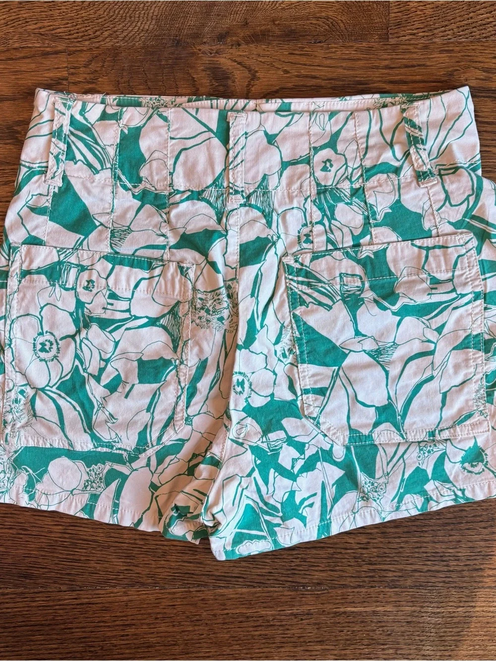 Maeve by Anthropologie Floral Print Shorts | Women’s Size 26 | Green & White